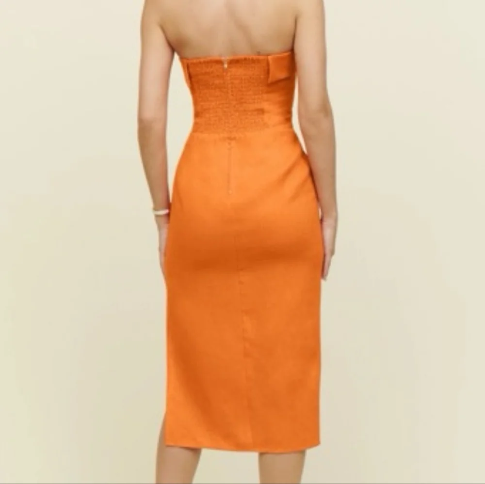 REFORMATION marcella linen strapless dress - size 2 - Picture 2 of 11